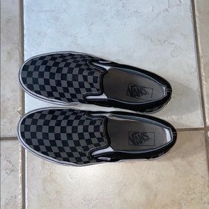 Black and gray checkered VANS